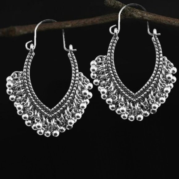 5 for $25 Silver Color Boho Statement Earrings - Picture 5 of 6
